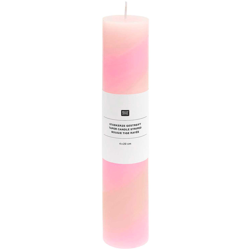 
                  
                    Light Pink Striped Taper Candle
                  
                