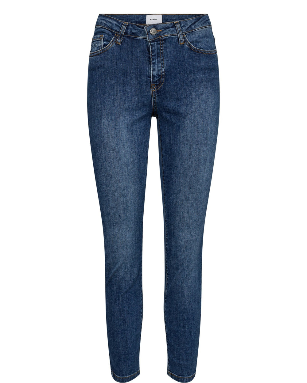 NUSIDNEY Medium Blue Denim Cropped Jeans