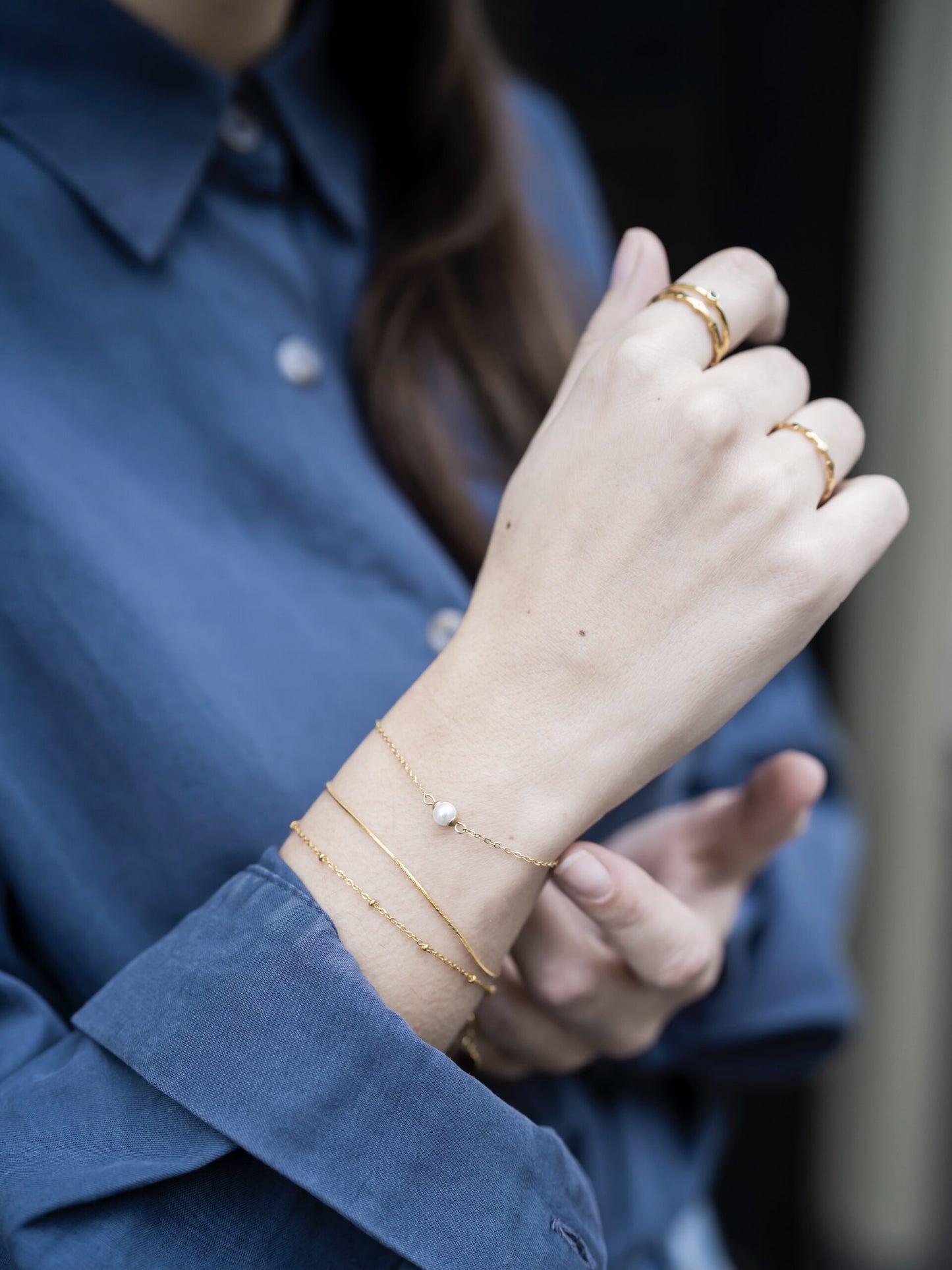 
                  
                    Gold Fine Snake Bracelet
                  
                