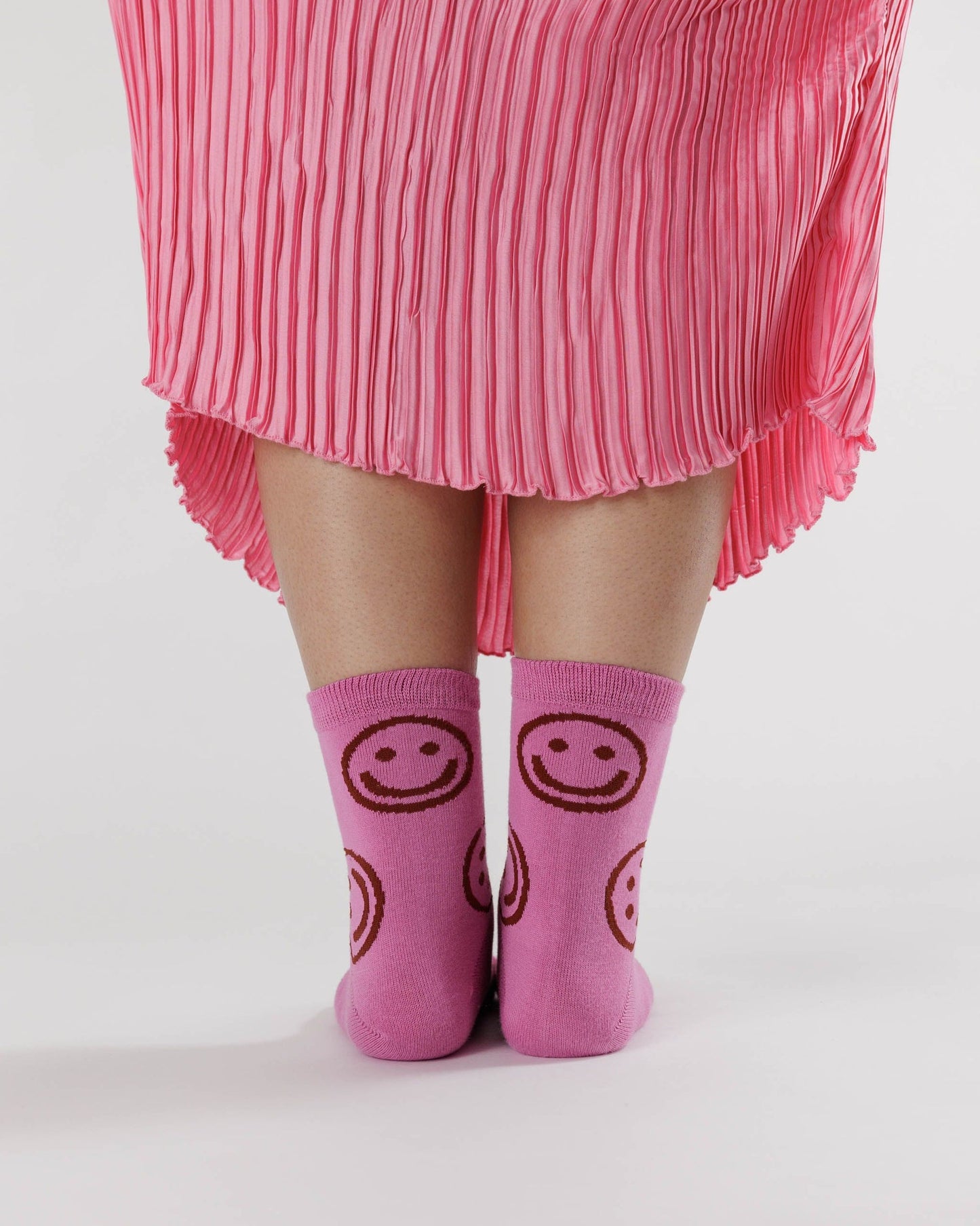 
                  
                    Extra Pink Happy Crew Socks
                  
                
