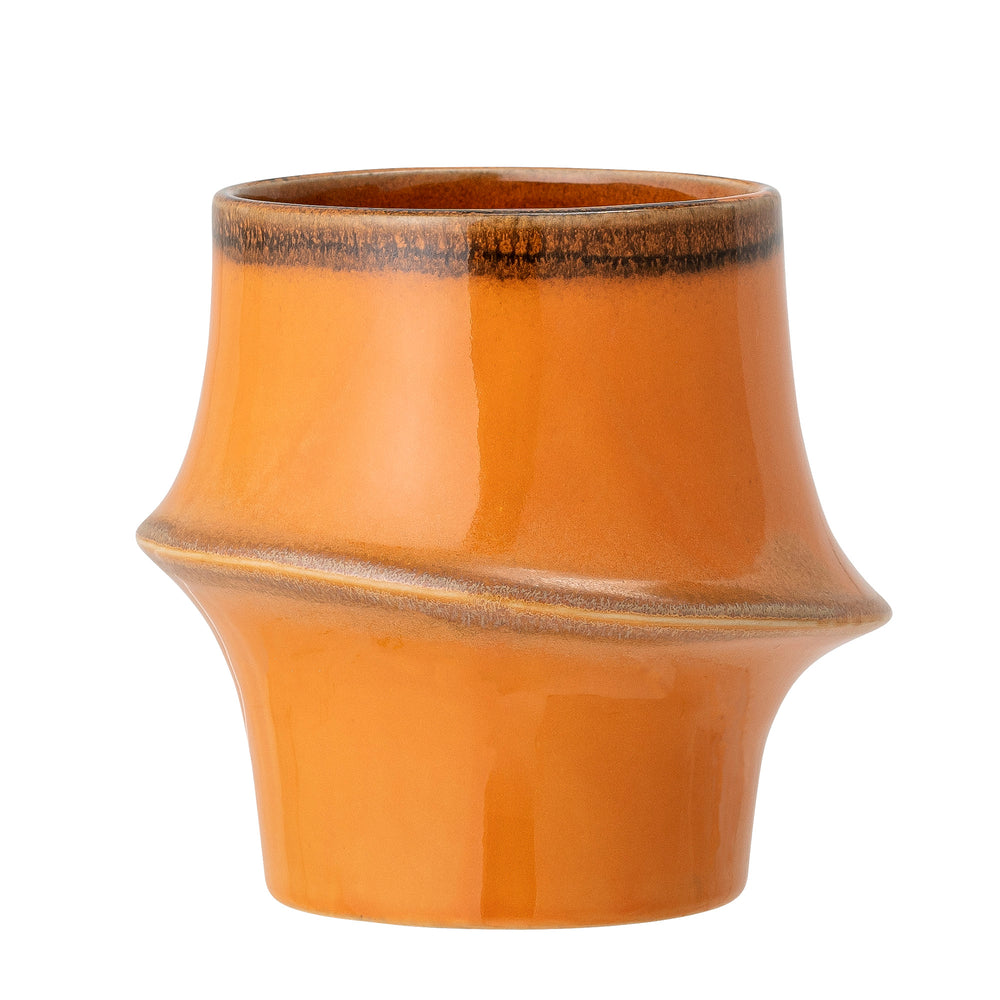NEYA Oranger Blumentopf aus Steingut