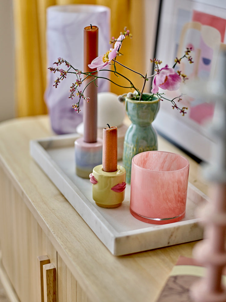 
                  
                    SAFIE - Kleiner Kerzenhalter aus Steingut mit Rosenmotiv
                  
                
