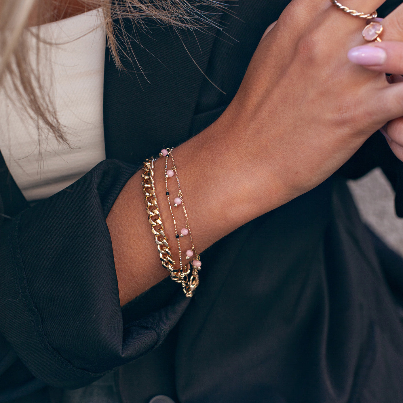 
                  
                    Delicate Rose Quartz Bracelet
                  
                