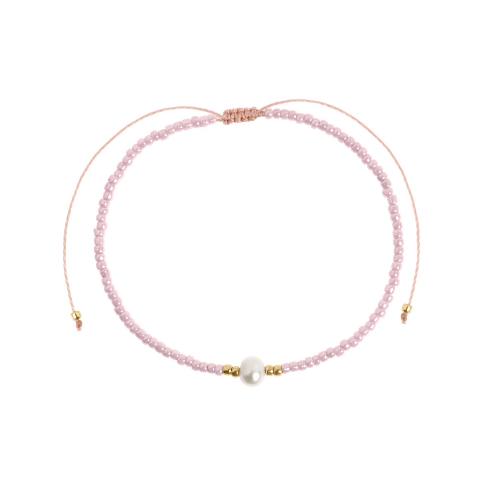 ALBA Rosa Perlen mit Perlen Makramee Armband