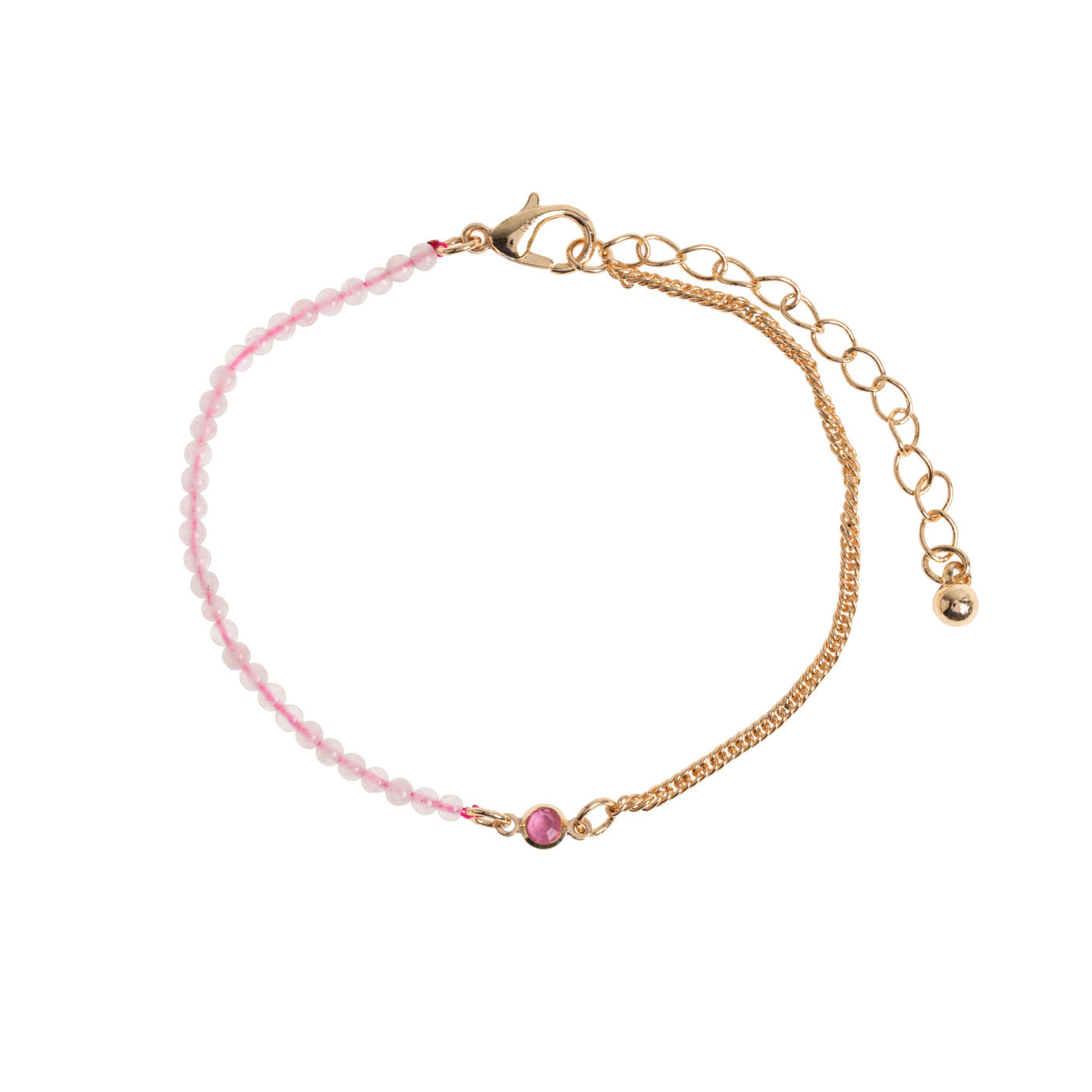 
                  
                    ISA Rose Quartz Bead And Crystal Chain Bracelet
                  
                