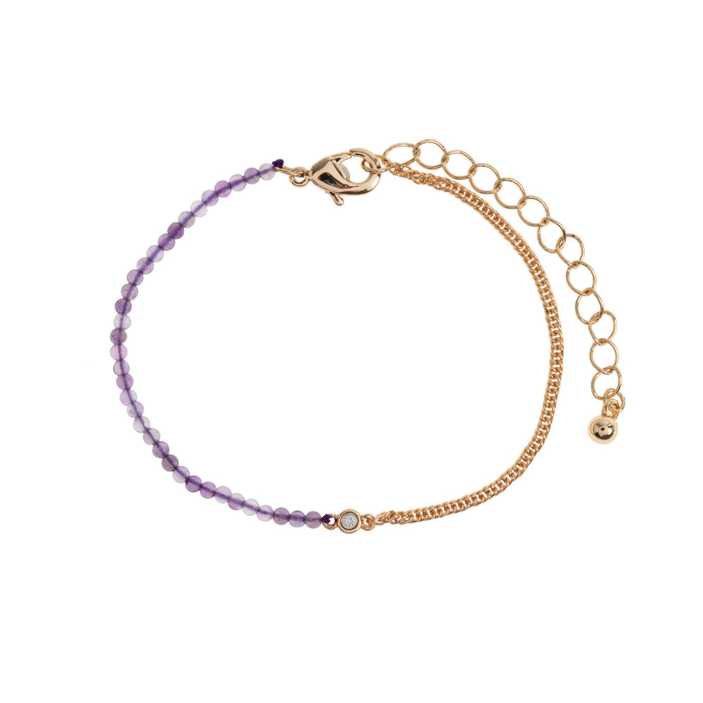
                  
                    ISA Bead And Crystal Chain Violet Amethyst Bracelet
                  
                