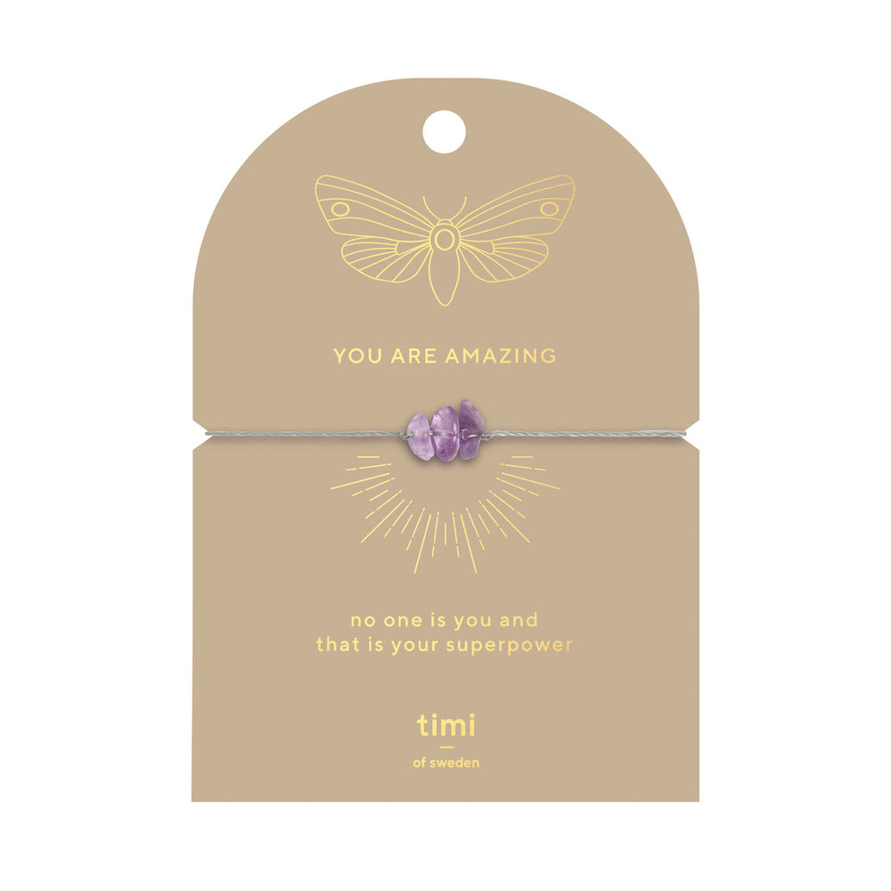 You Are Amazing Amethyst-Chip-Armband