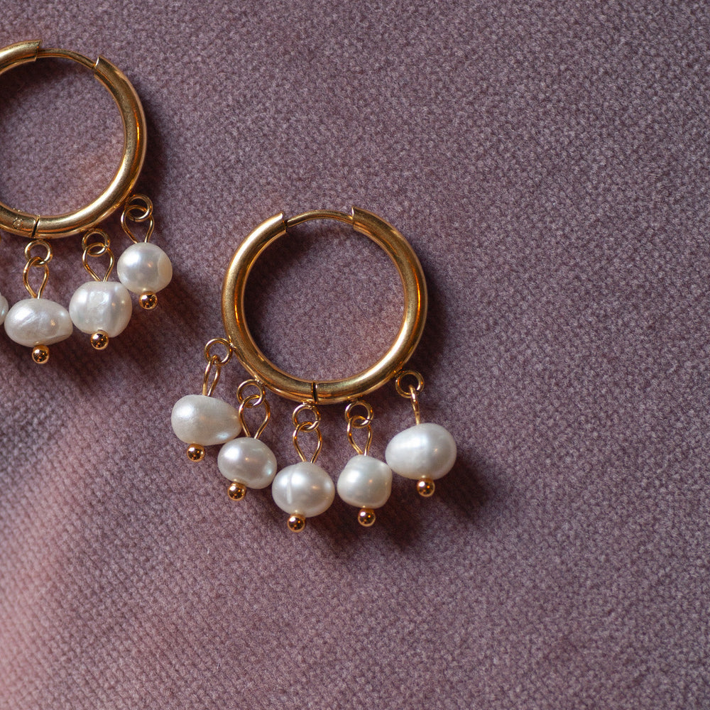 
                  
                    ESTELLE Pearl Hoop Earrings
                  
                