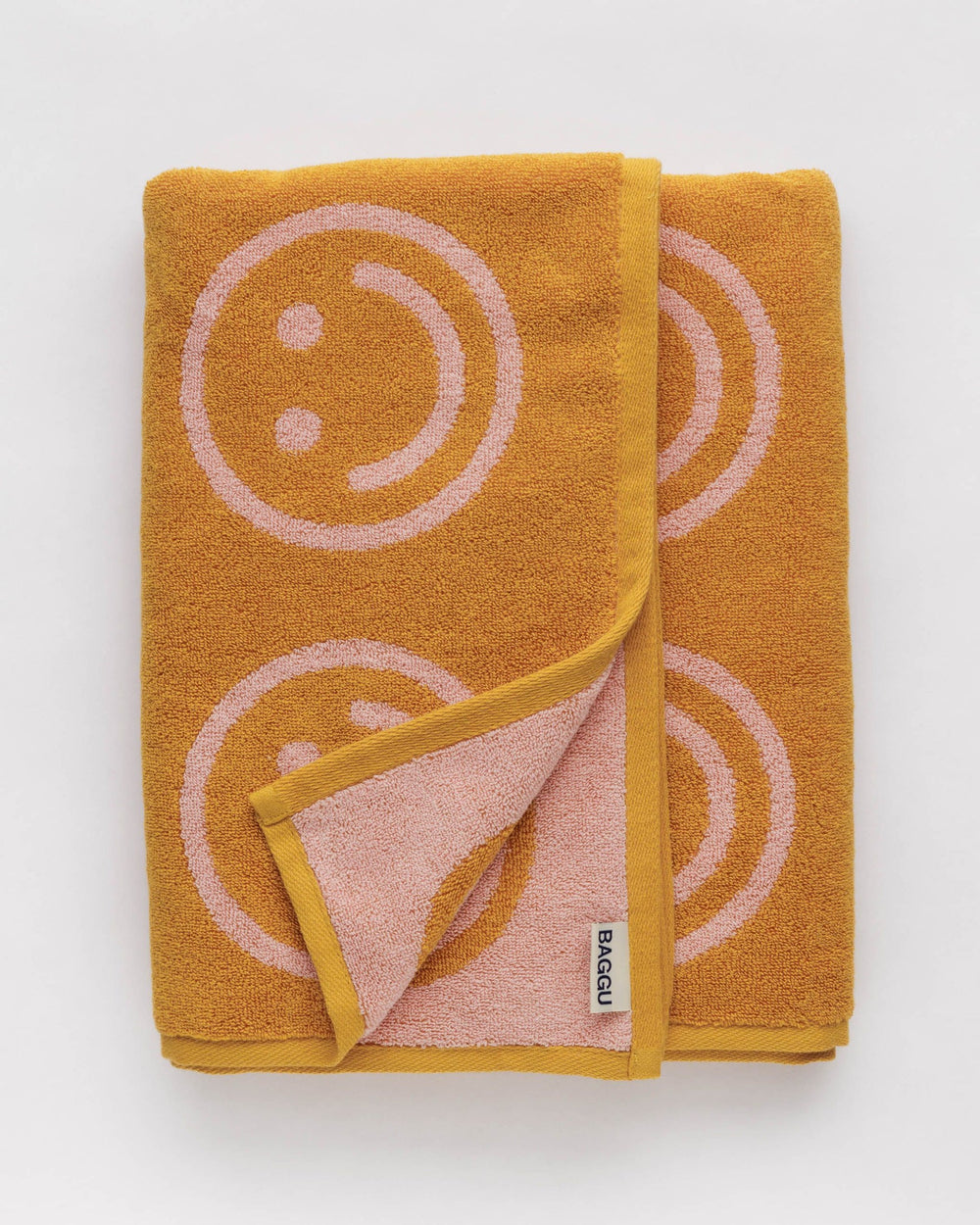 Marigold Peach Happy Bath Towel