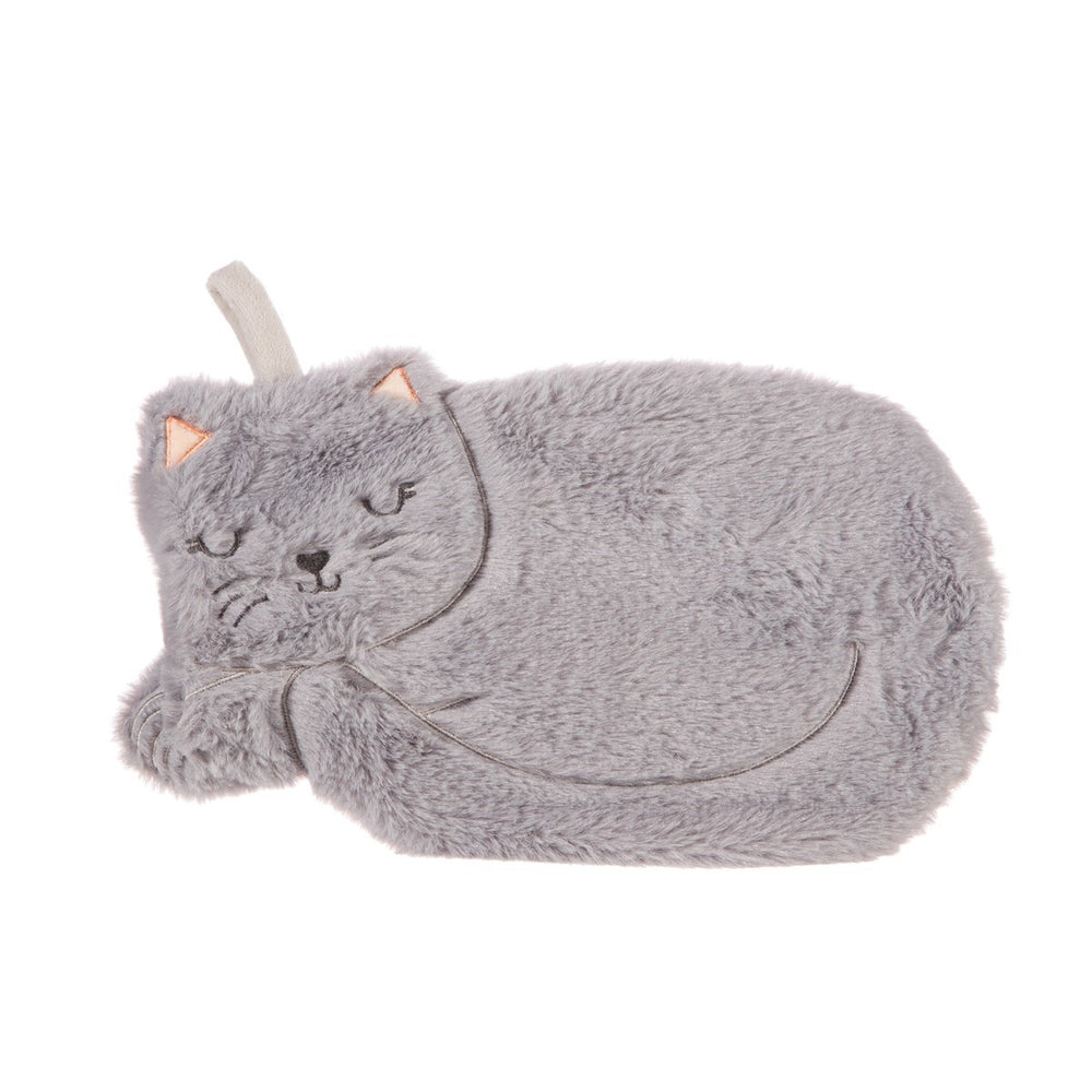 Grey Cat Hot Water Bottle