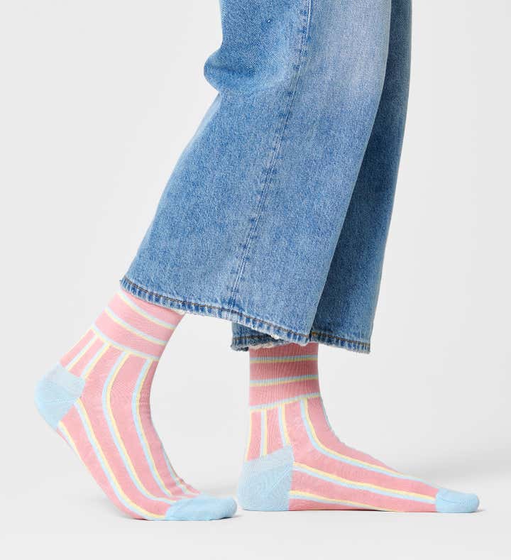 
                  
                    Light Pink Blocked Stripe Socks
                  
                