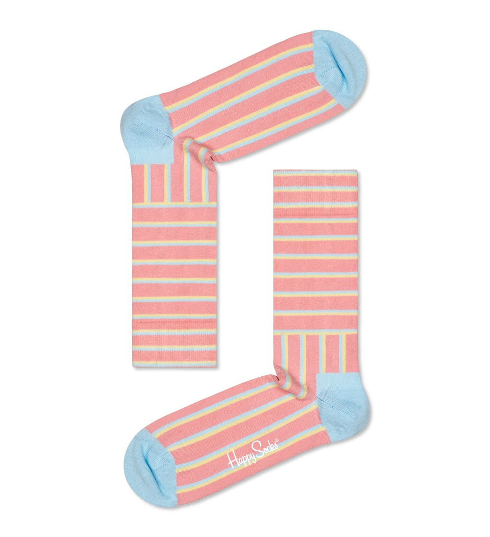 Light Pink Blocked Stripe Socks