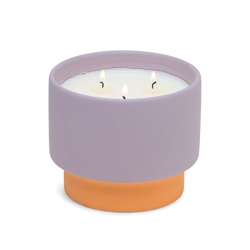 COLOUR BLOCK Purple Violet & Vanilla Ceramic Candle