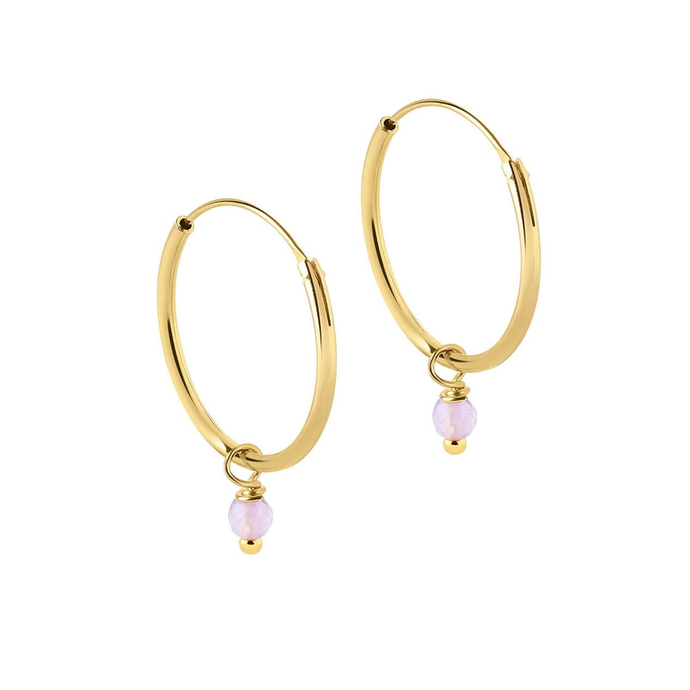 
                  
                    Gold Plated Hoop With Purple Stone Earrings
                  
                