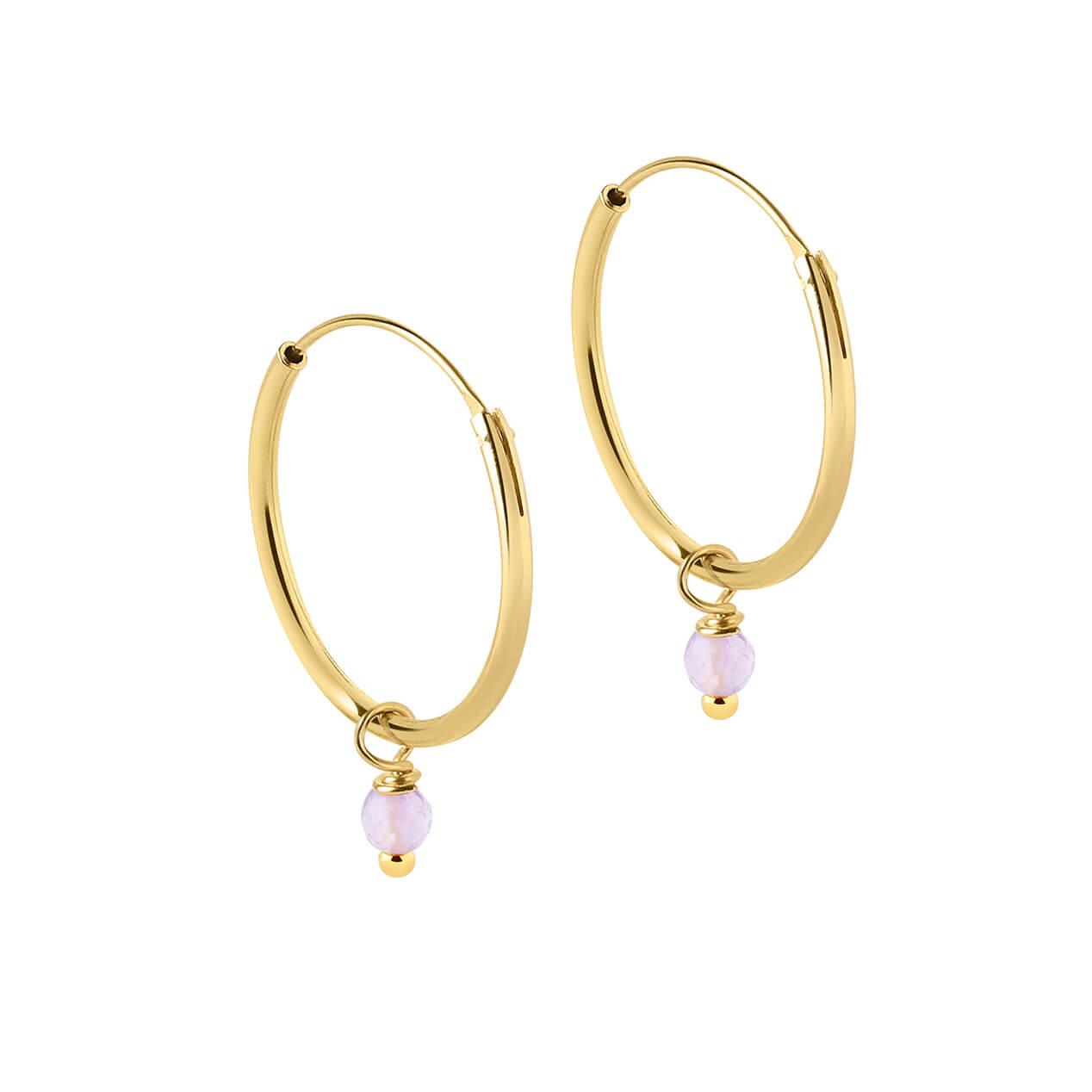 
                  
                    Gold Plated Hoop With Purple Stone Earrings
                  
                