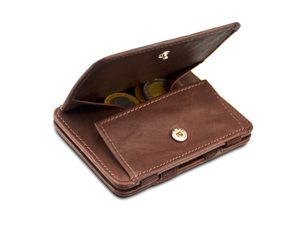 Braune Magic Coin Geldbörse RFID Geldbörse