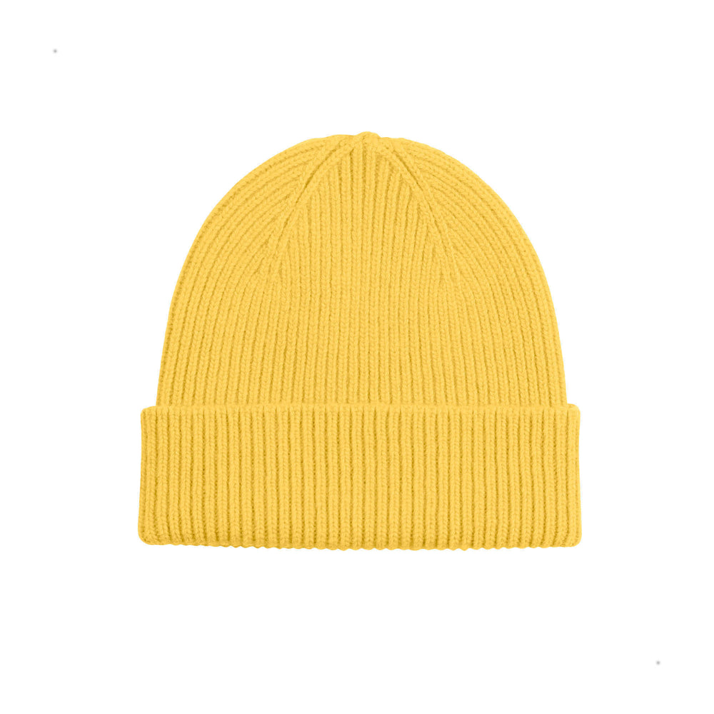 Lemon Yellow Merino Wool Beanie Hat