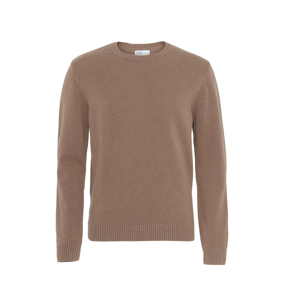 Warm Taupe Classic Merino Wool Crew Jumper