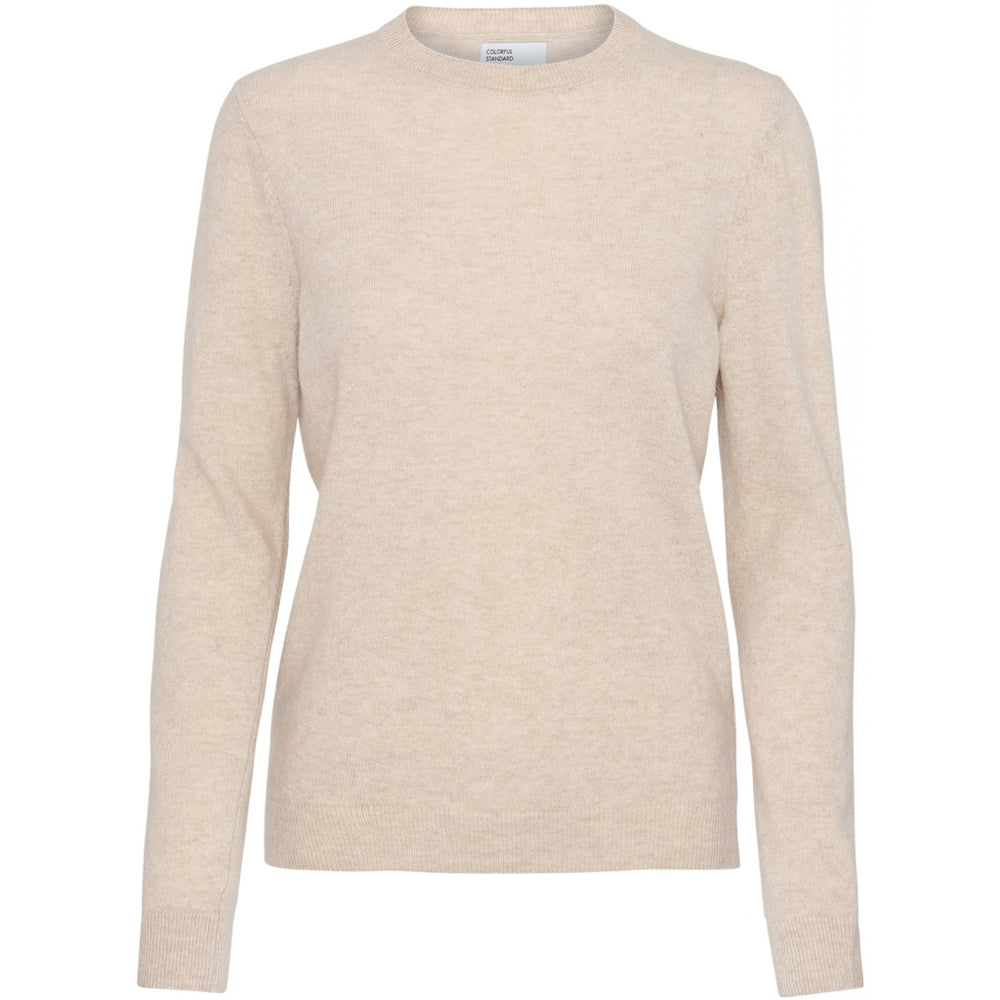 Ivory White Women Light Merino Wool Crew Jumper