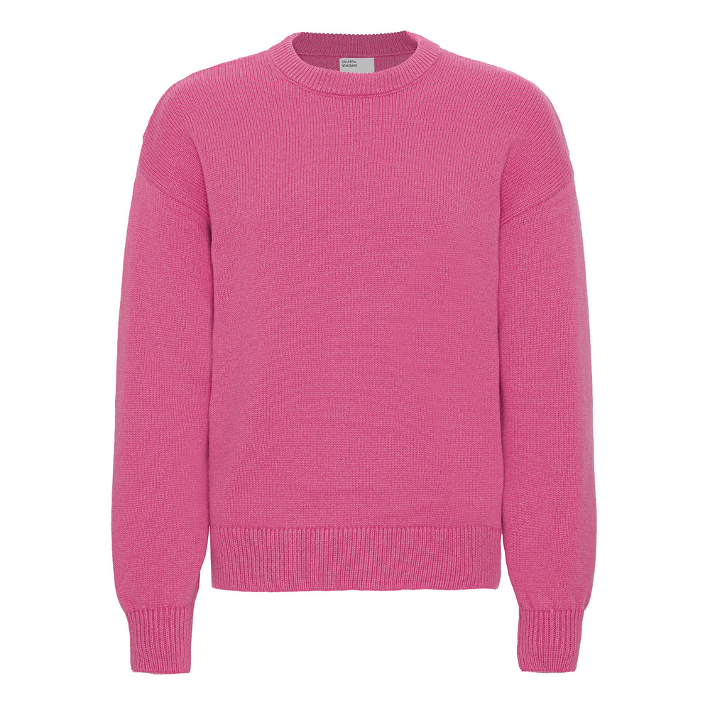 Bubblegum Pink Oversized Merino Wool Crew Jumper