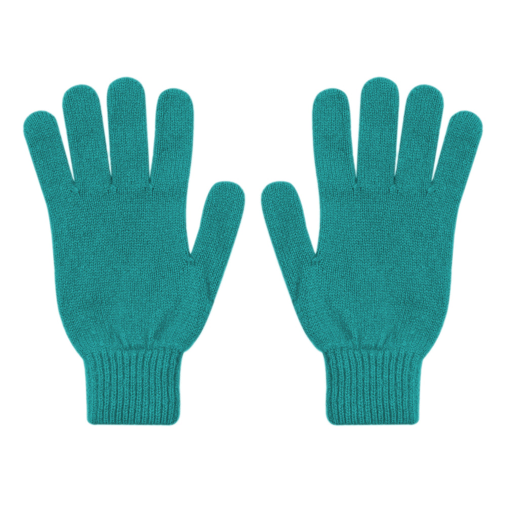 Teal Blue Merino Wool Gloves