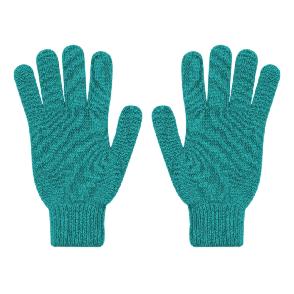Teal Blue Merino Wool Gloves