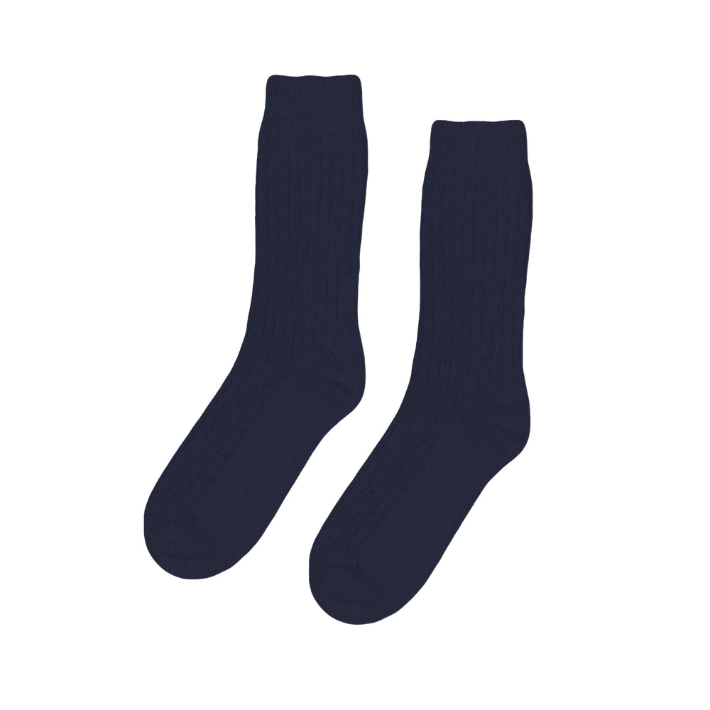 Navy Blue Merino Wool Blend Socks