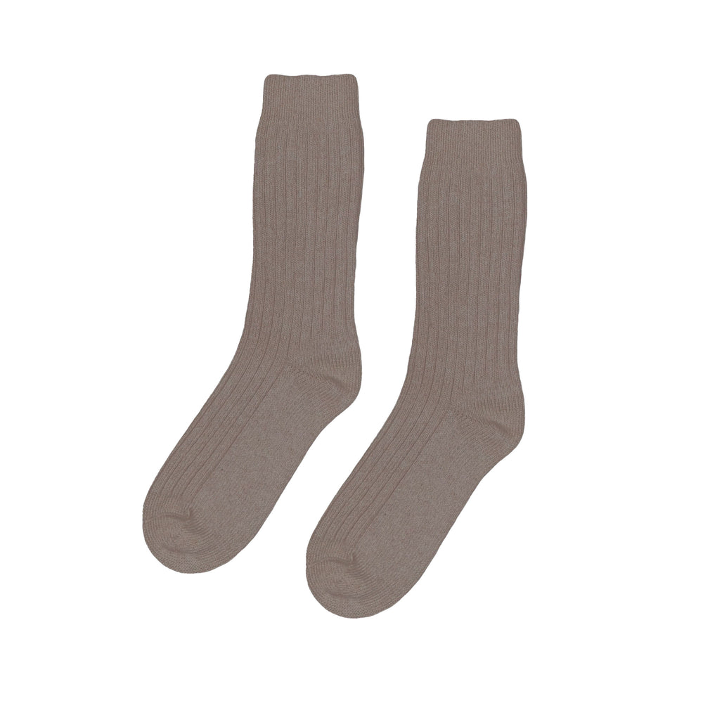 Warm Taupe Merino Wool Blend Socks