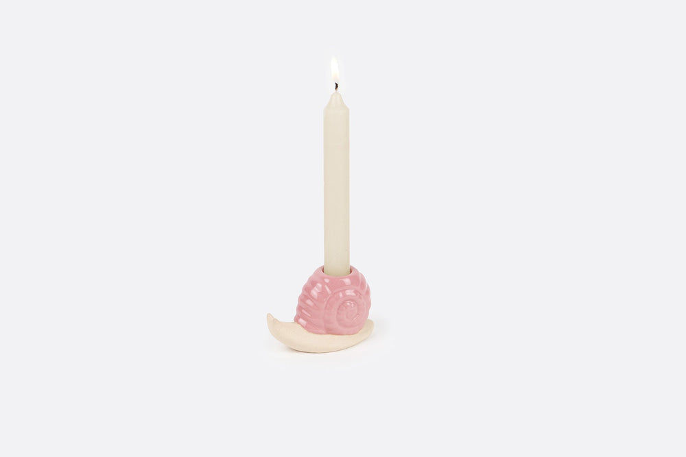 Pink Woodland Snail Candle Holder