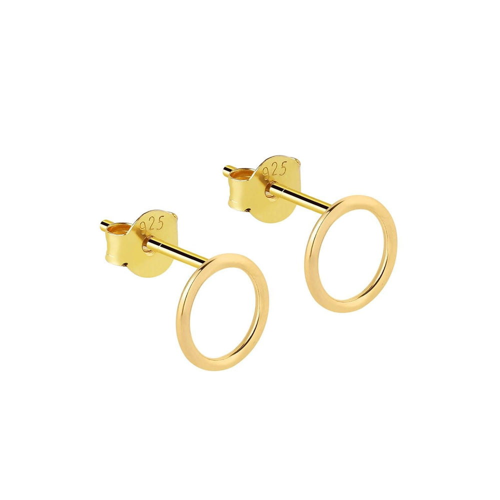 Gold Plated Circle Stud Earrings Earrings