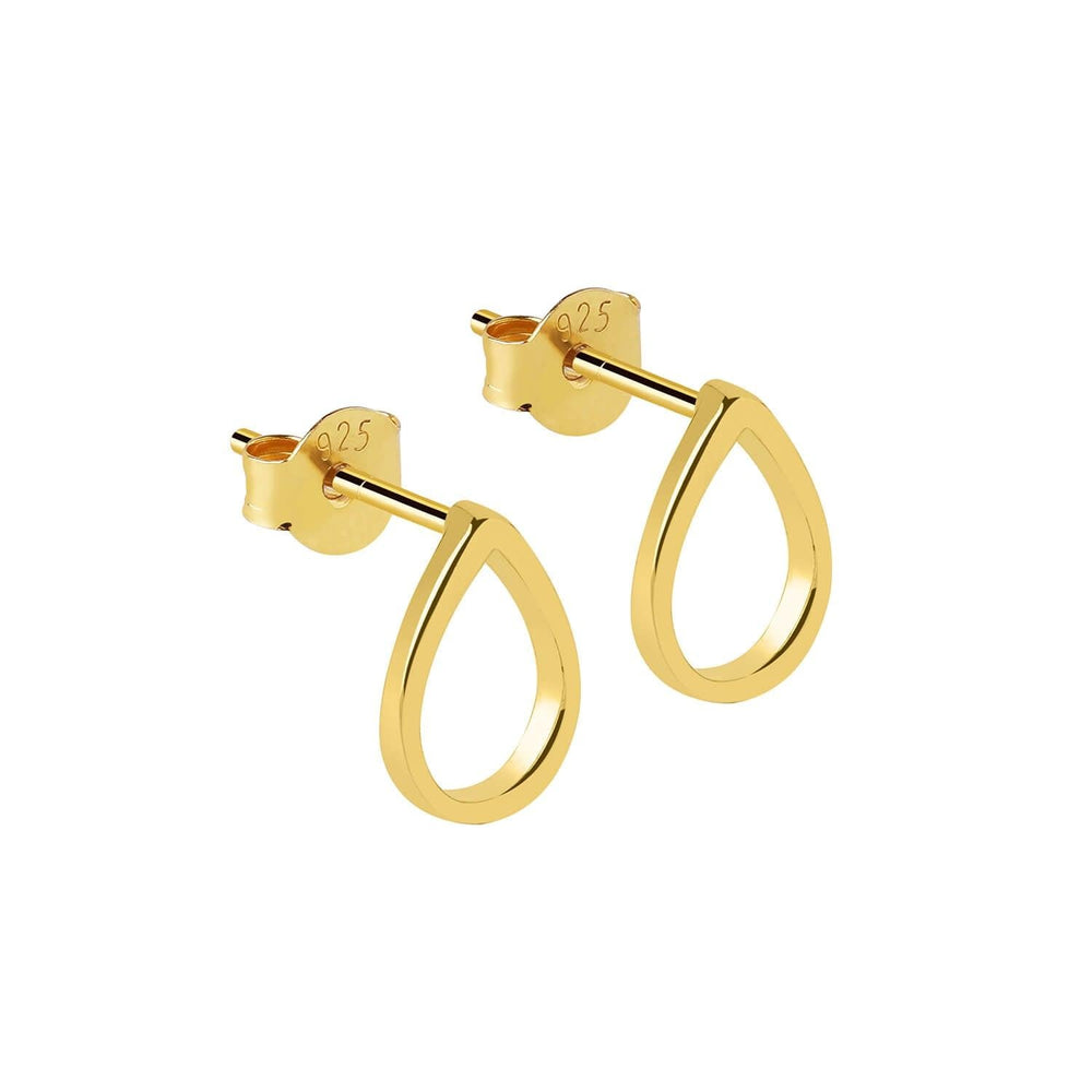 Gold Plated Droplet Stud Earrings