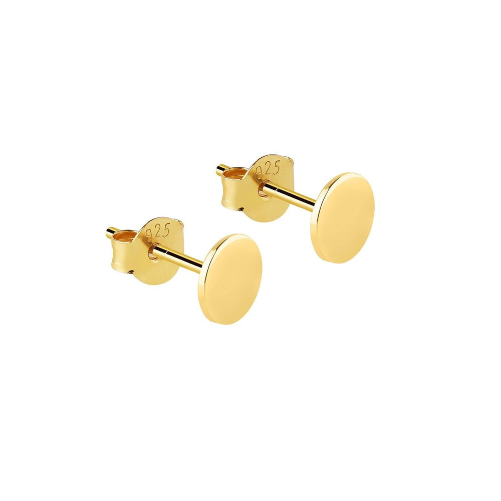 Gold Plated Coin Stud Earrings