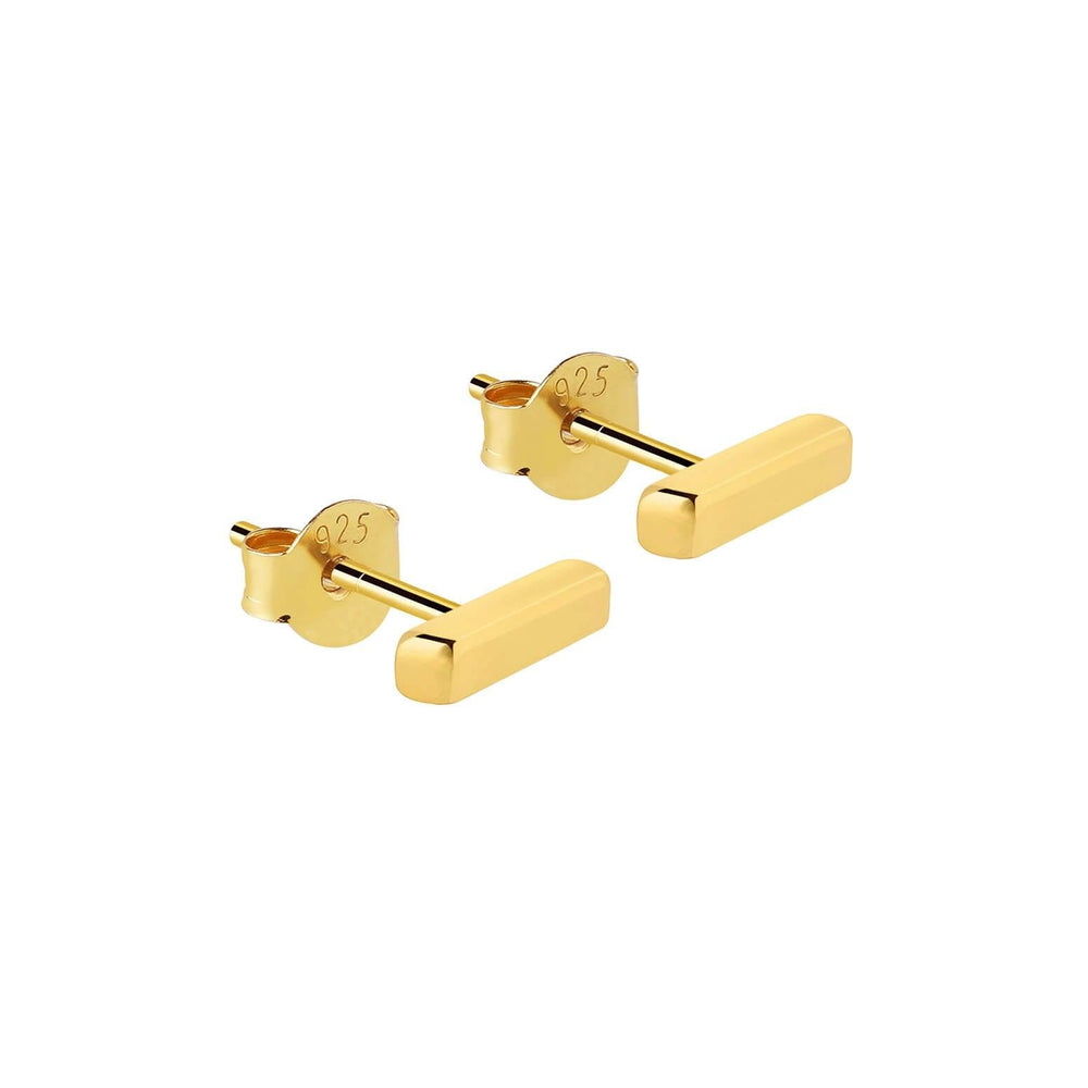 Gold Plated Bar Stud Earrings