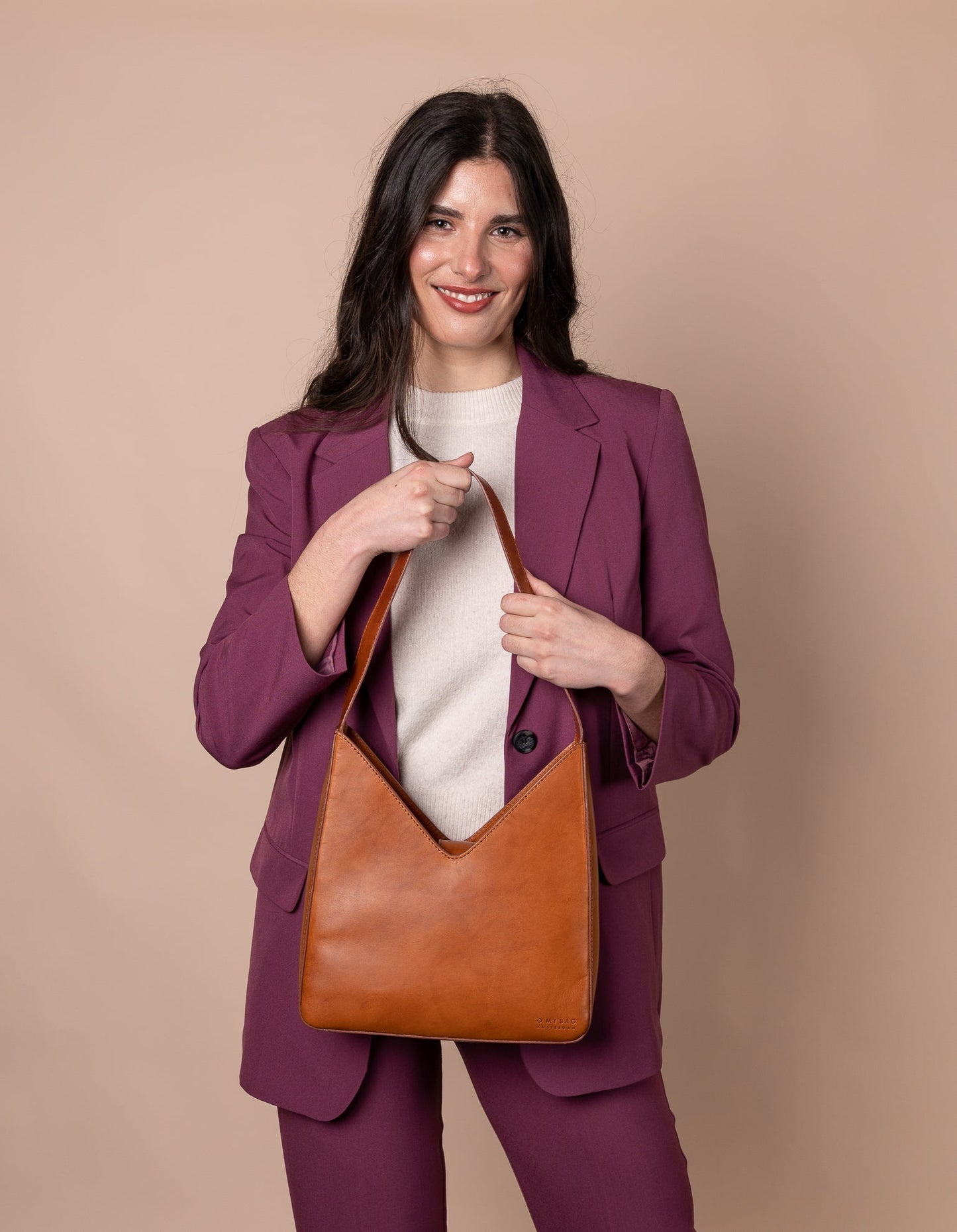 
                  
                    VICKY Cognac Classic Leather Bag
                  
                