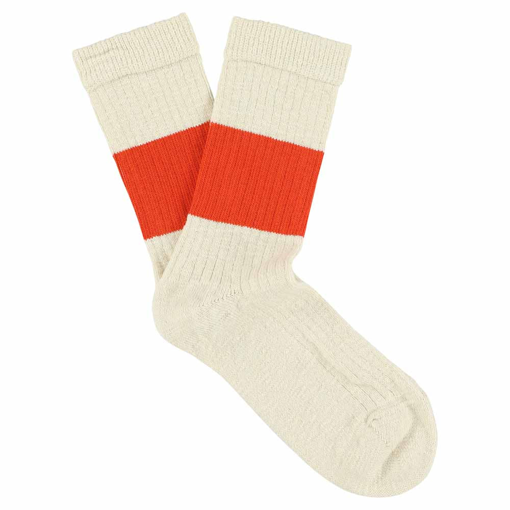 Ecru Orange Melange Band Socks