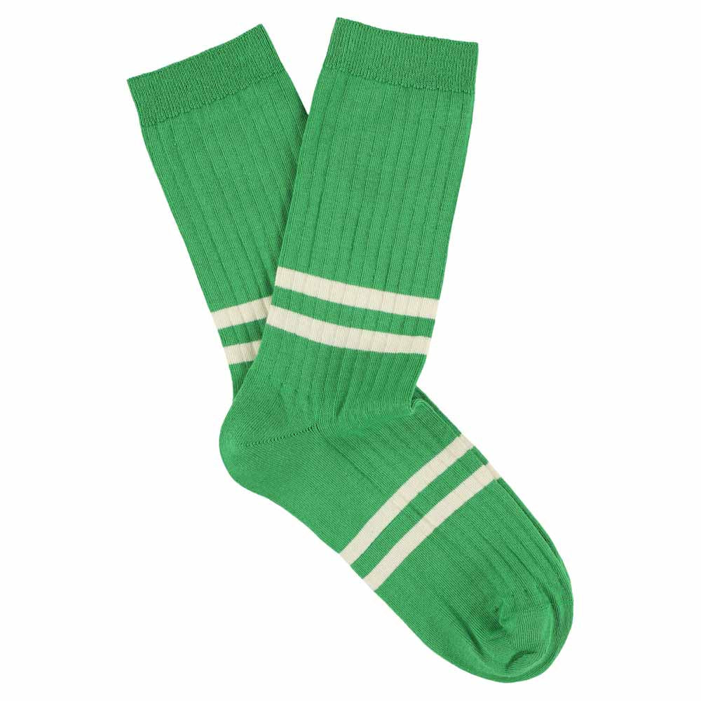
                  
                    Bright Green Ecru Stripes Socks
                  
                