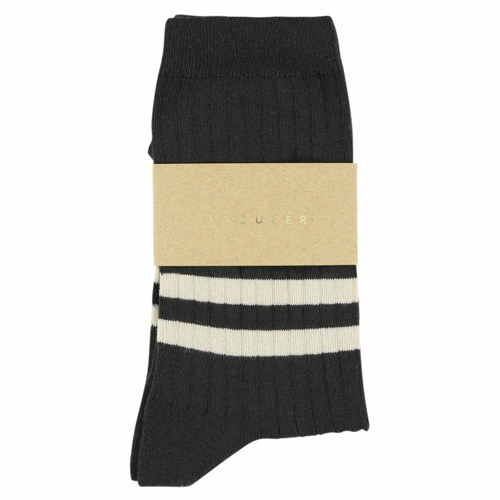
                  
                    Off Black Ecru Stripes Socks
                  
                