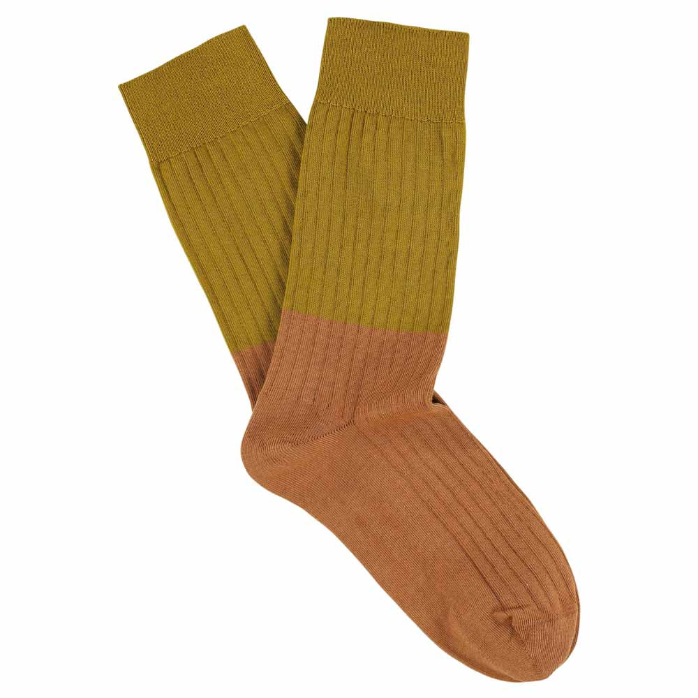 Mustard Bronze Block Socks