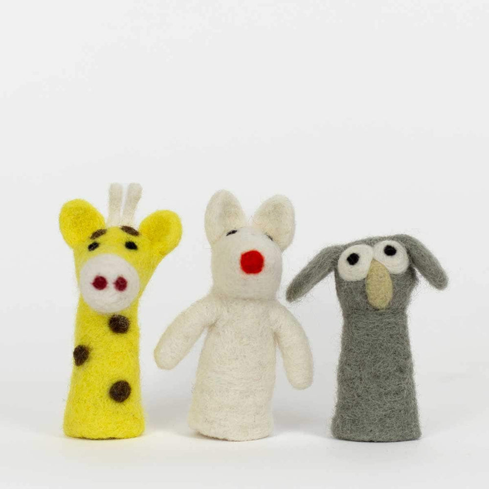 Felt Giraffe Finger Puppet Set Of 3