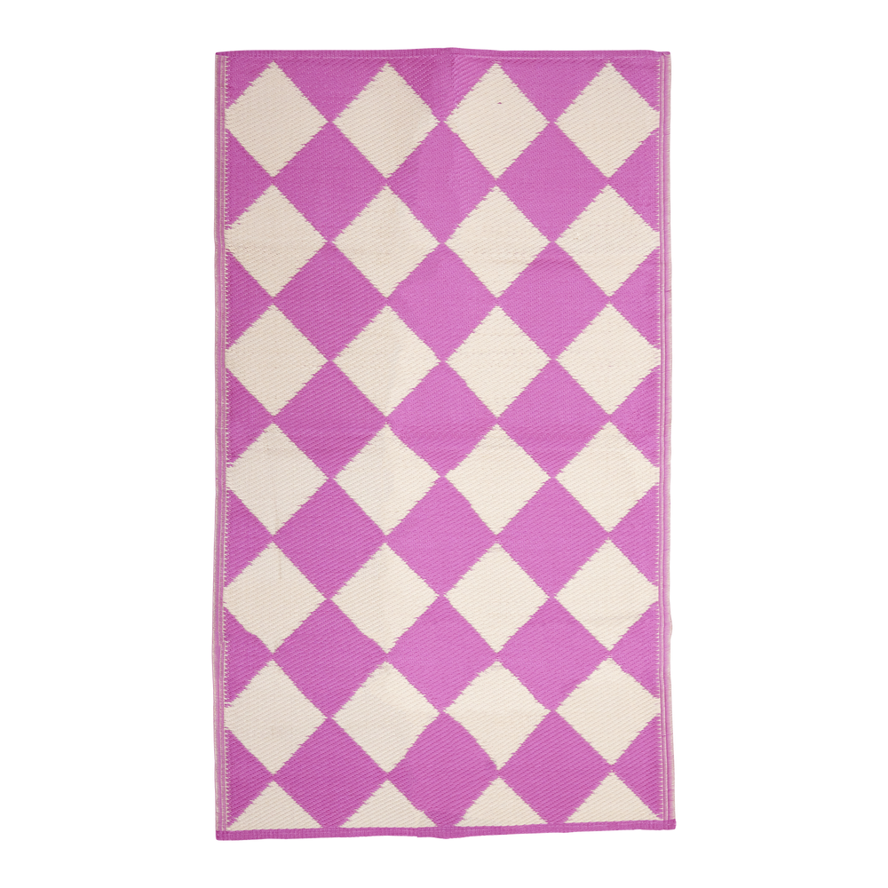 Läufer mit Harlekin-Karomuster, zartrosa