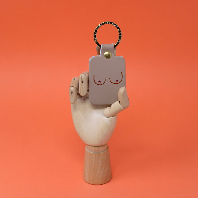 Nude Boob Leather Key Fob