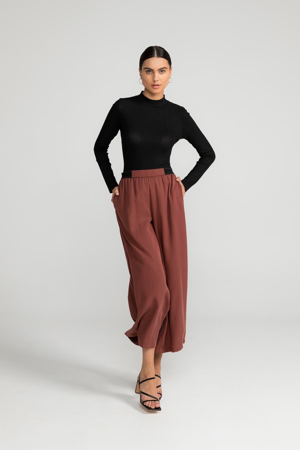 
                  
                    SANDROSE Dark Maroon Trousers
                  
                