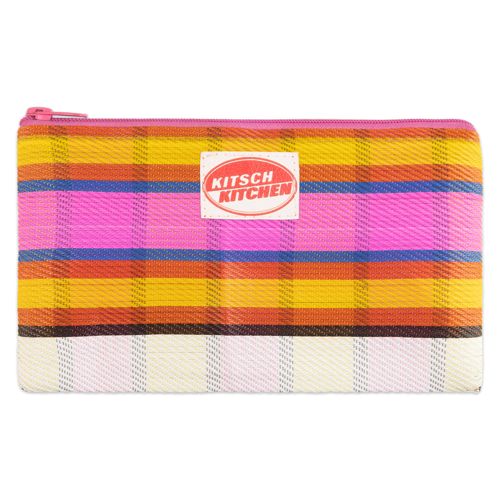 Pink Orange Etui Stripes Pouch Case