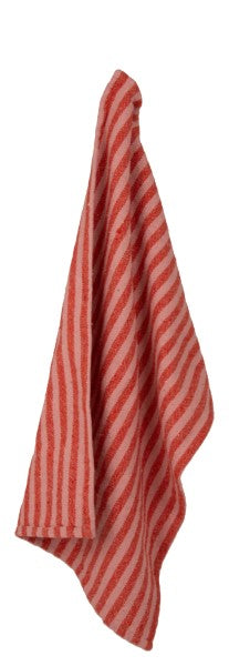 Rose Red Stripe Tea Towel