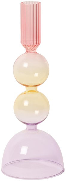 Multicolour Glass Candle Holder