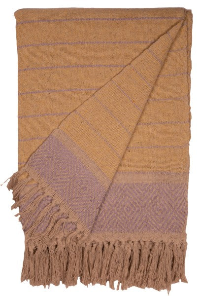 Violet Yellow Cara Stripe Throw