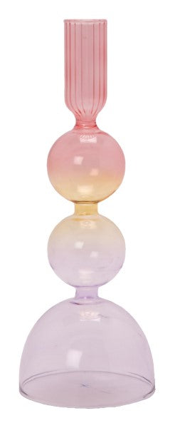 Multicolour Glass Candle Holder
