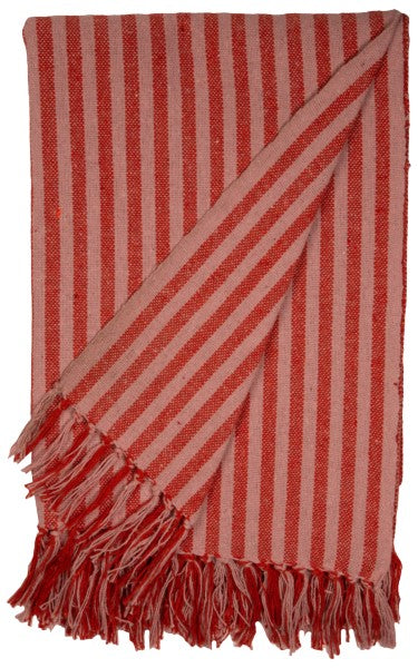 Rose Red Straight Stripe Throw