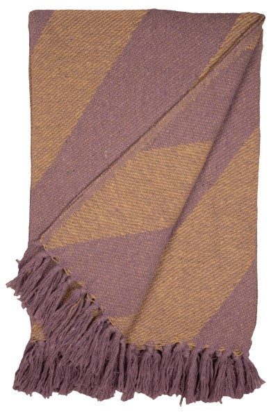 Violet Yellow Diagonal Stripe Throw