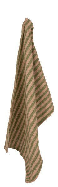 Green Cream Stripe Tea Towel